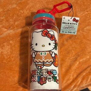 Hello Kitty Gingerbread Water Bottle with Red Cap